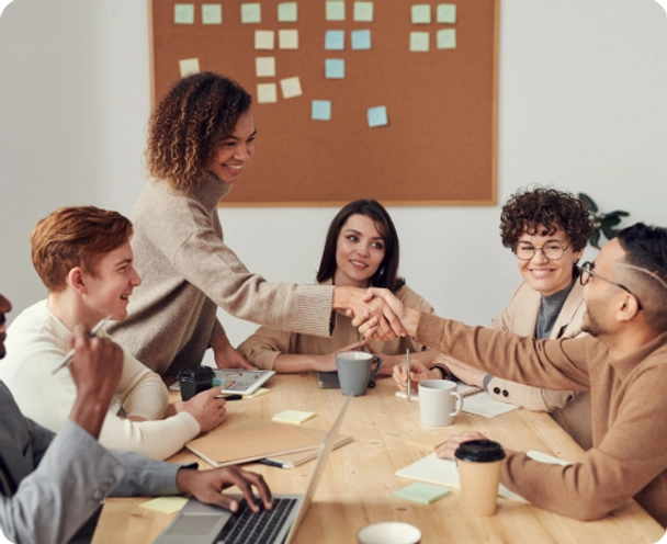 Diverse employees in the workplace.